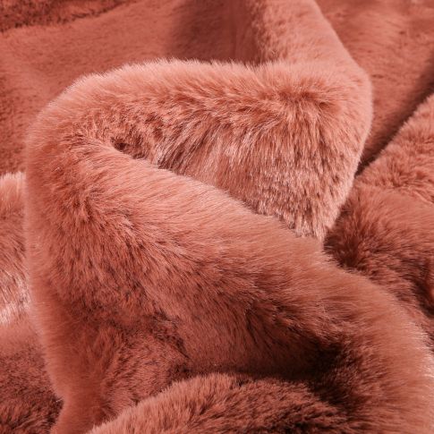 Tissu Fausse fourrure Luxe Ultra douce épaisse Bois de rose