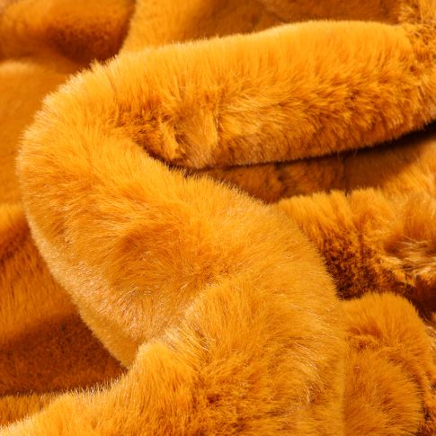 Tissu Fausse fourrure Luxe Ultra douce épaisse Jaune moutarde