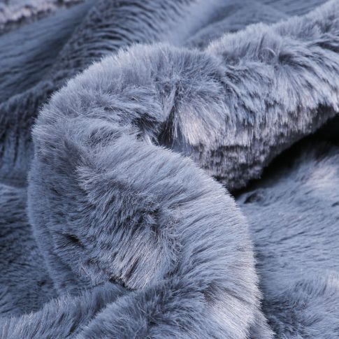 Tissu Fausse fourrure Luxe Ultra douce épaisse Bleu denim