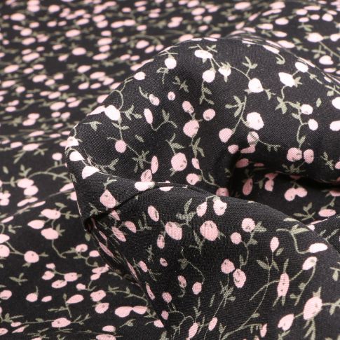 Tissu Viscose Sélina sur fond Noir