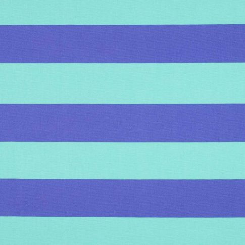 Tissu Toile Canvas rayures Marinella violettes sur fond Bleu turquoise