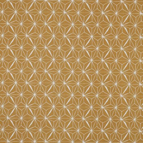 Tissu Coton enduit Casual sur fond Ocre