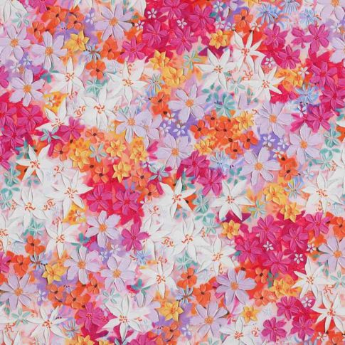 Tissu Viscose Floralys sur fond Multicolore