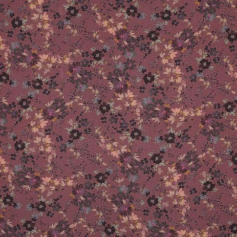 Tissu Viscose extensible Miel sur fond Pourpre