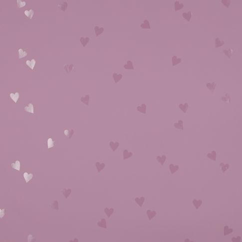 Tissu Imperméable coeur brillant Isaure sur fond Mauve clair