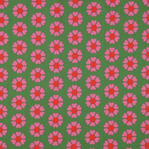 Tissu Coton enduit Kalvin sur fond Vert