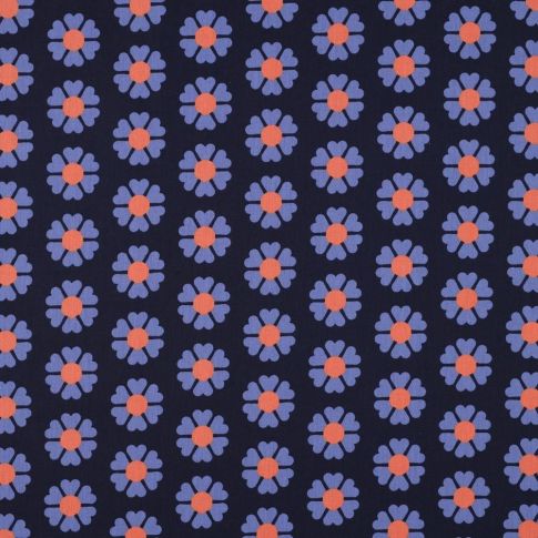 Tissu Coton enduit Kalvin sur fond Bleu marine