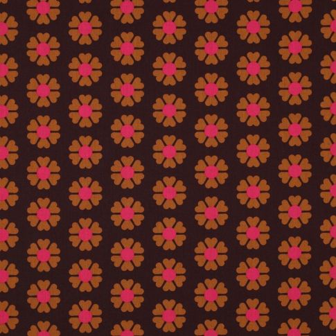 Tissu Coton enduit Kalvin sur fond Marron