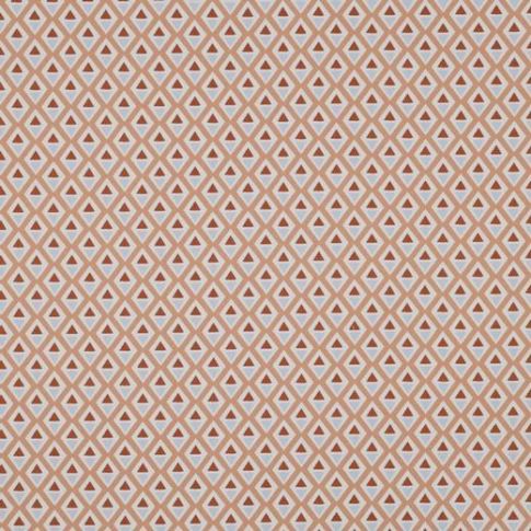 Tissu Coton enduit Losanges sur fond Rose corail