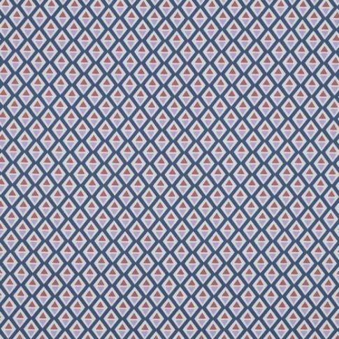 Tissu Coton enduit Losanges sur fond Bleu indigo