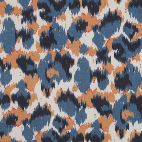 Tissu Viscose Lurex Dora sur fond Bleu