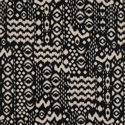 Tissu Toile de Coton imprimé Ethique sur fond Noir