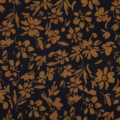 Tissu Jersey Viscose  Elise sur fond Bleu marine