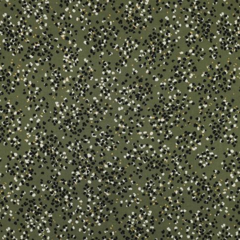 Tissu Jersey Viscose  Christina sur fond Vert kaki