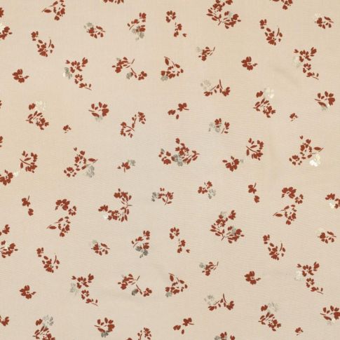 Tissu Viscose Maricka sur fond Ecru