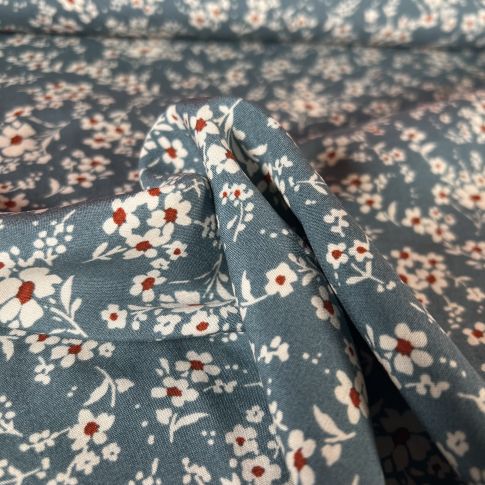 Tissu Viscose Hio sur fond Bleu