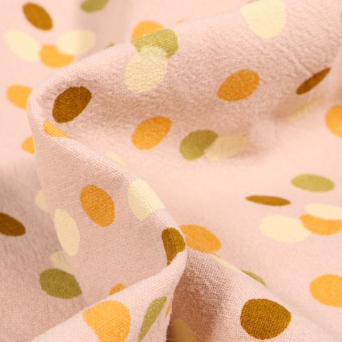 Tissu Coton lavé Confettis colorés sur fond Beige