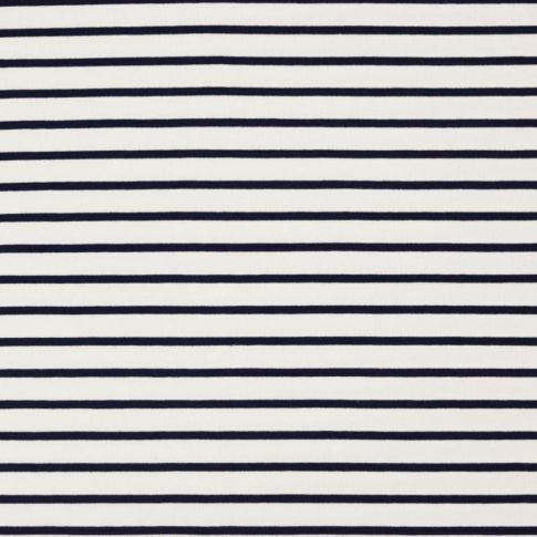 Tissu Jersey Coton Marnière sur fond Blanc