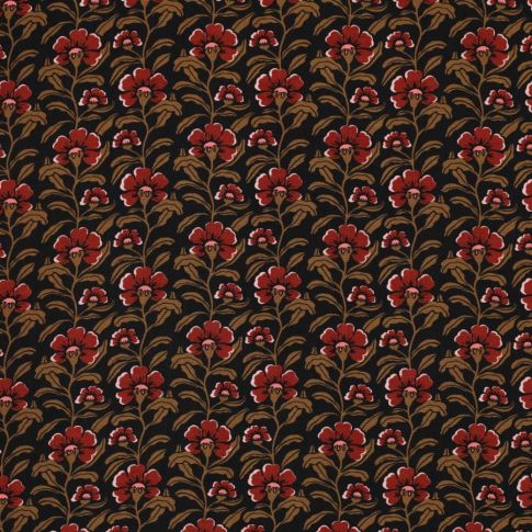 Tissu Viscose imprimé Amada sur fond Noir