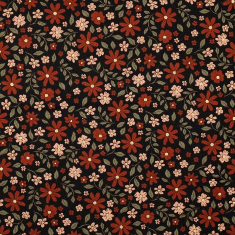 Tissu Velours milleraies Estela sur fond Noir