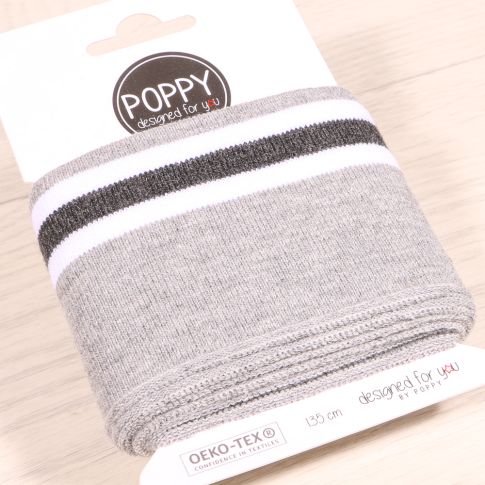 Bande Bord-côte Poppy rayures Gris clair