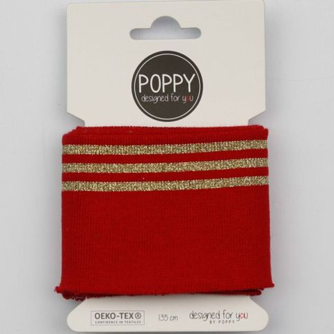 Bande Bord-côte Poppy brillant or Rouge
