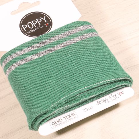 Bande Bord-côte Poppy brillant argent  Vert