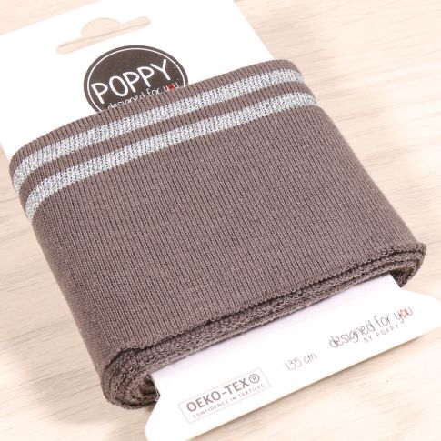 Bande Bord-côte Poppy brillant argent Gris foncé