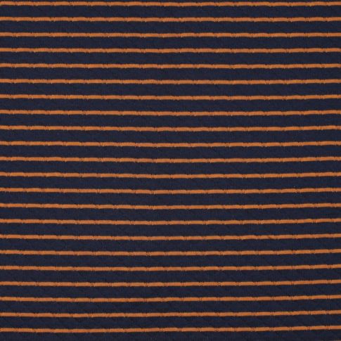 Tissu Sweat léger matelassé Arie sur fond Bleu marine