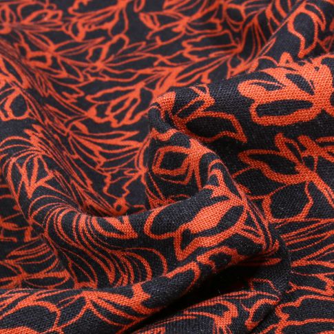 Tissu Lin Viscose Aléna sur fond Noir