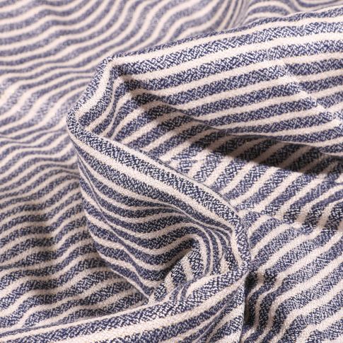 Tissu Viscose épaisse Rayures chiné lurex sur fond Blanc cassé