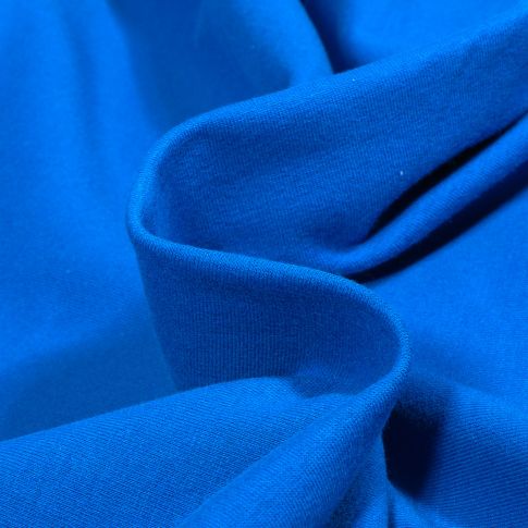 Tissu Jersey Coton envers molletonné Bio uni Bleu roi