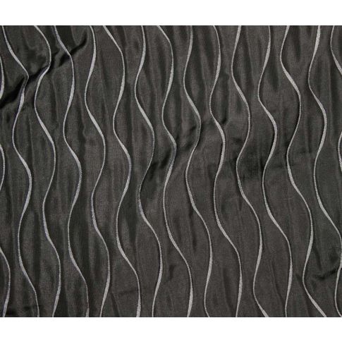 Tissu Jacquard gauffré Rayures ondulées sur fond Noir