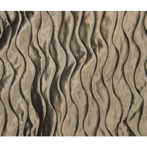 Tissu Jacquard gauffré Rayures ondulées sur fond Beige