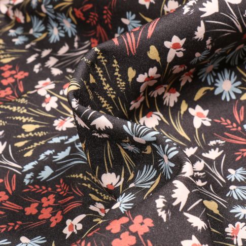 Tissu Softshell Florance sur fond Noir