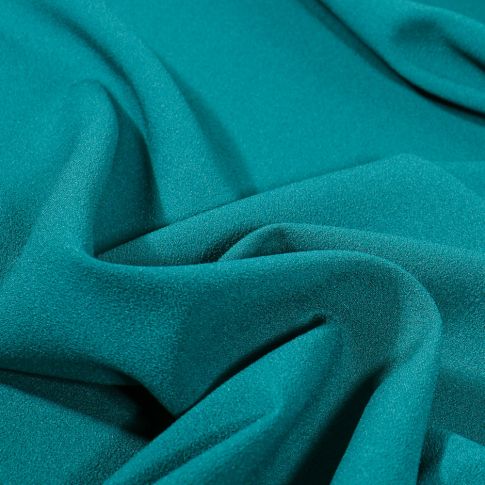 Tissu Crêpe Georgette uni Bleu paon