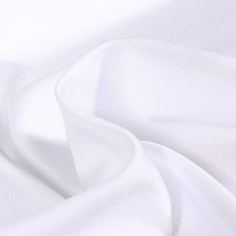 Tissu Micro Satin Royal toucher soie uni Blanc