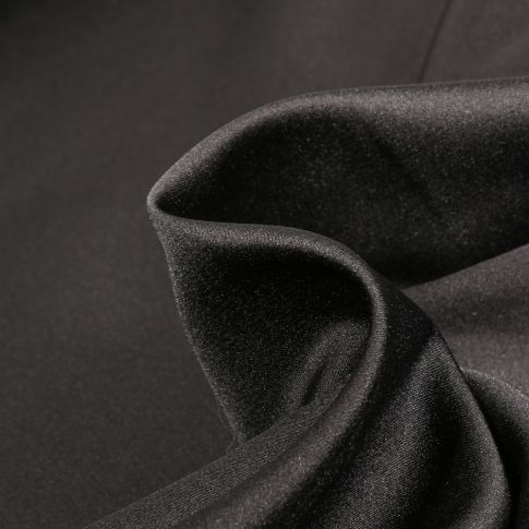 Tissu Micro Satin Royal toucher soie uni Noir