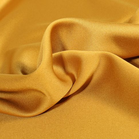 Tissu Micro Satin Royal toucher soie uni Jaune moutarde