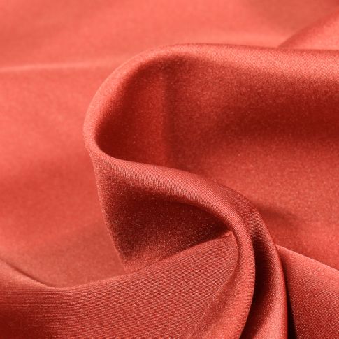 Tissu Micro Satin Royal toucher soie uni Terre de Sienne