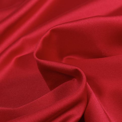Tissu Micro Satin Royal toucher soie uni Rouge