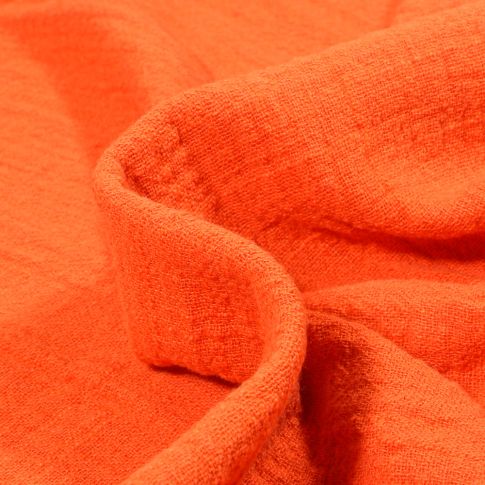 Tissu Coton lavé uni Alba Orange