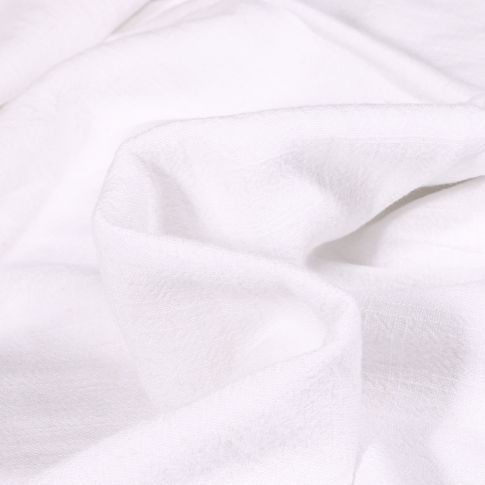 Tissu Lin lavé Viscose uni Blanc