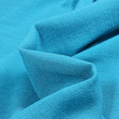 Tissu Lin lavé Viscose uni Bleu turquoise