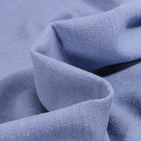 Tissu Lin lavé Viscose uni Bleu ancien