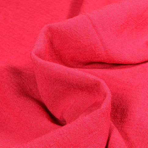 Tissu Lin lavé Viscose uni Rose bonbon