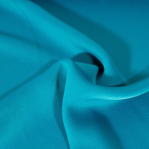 Tissu Crêpe satin mat Bleu canard