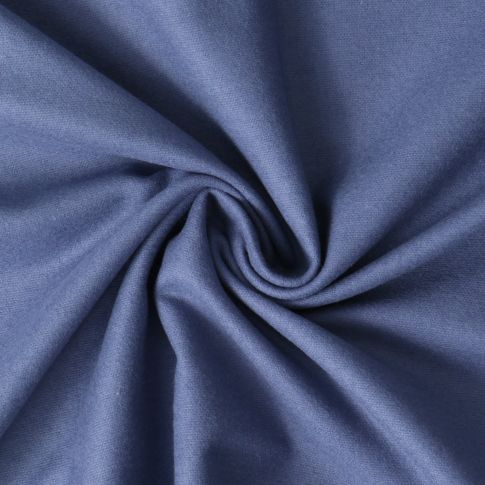 Tissu Flanelle de Coton Jasmine  uni  Bleu ardoise