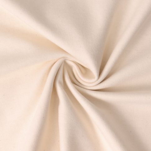 Tissu Flanelle de Coton Jasmine  uni  Ecru