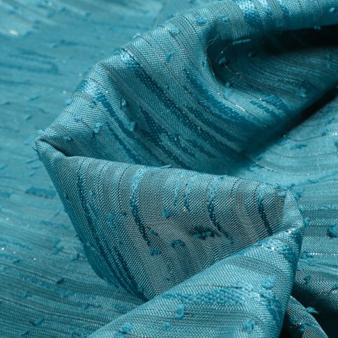 Tissu Mousseline uni Pois en relief sur fond Vert émeraude